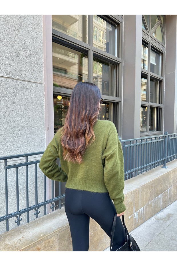 Basic Düğmeli Triko Hırka - 8