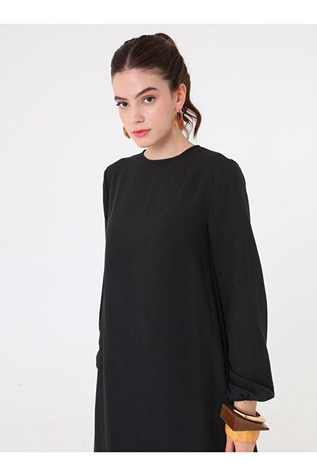 Φόρεμα Hijab Soft Touch - Μαύρο - Refka - 3