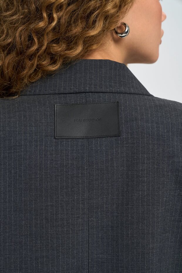 Jessical Çizgili Antrasit Blazer - 8