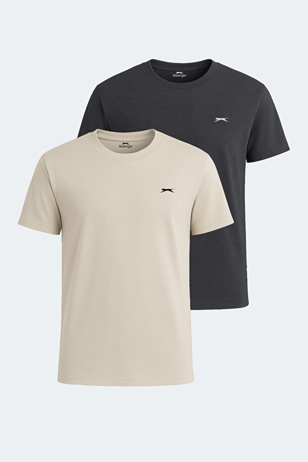 Krater Set of 2 Men's Beige - Dark Gray T-Shirts