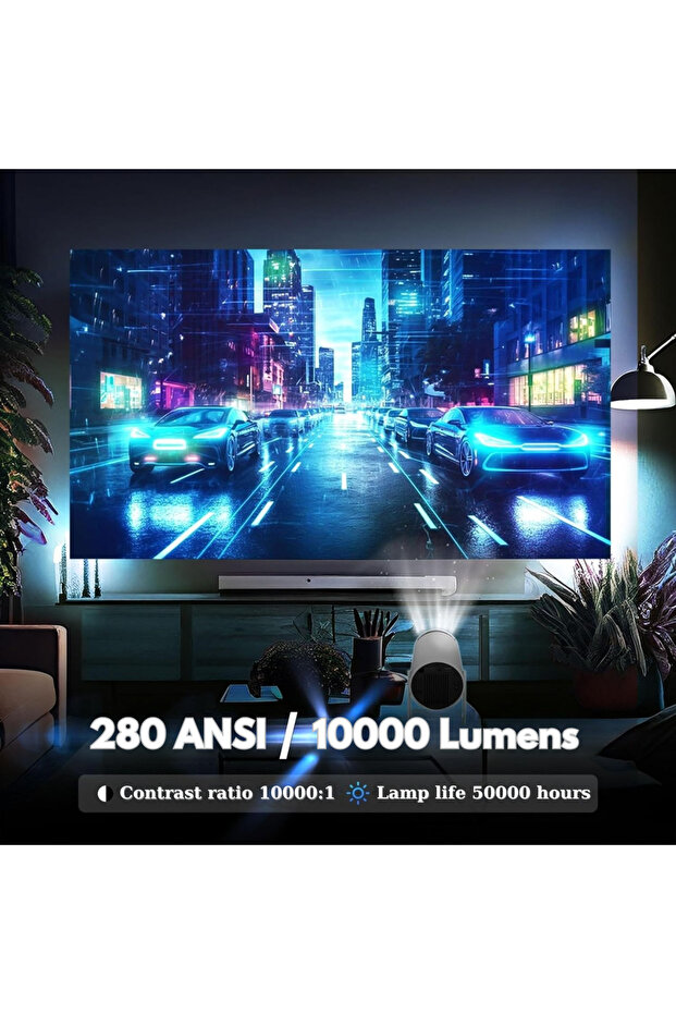 4K Smart Projector with Game Console, Android TV 11, WiFi, Bluetooth, 130-inch Projection - 6