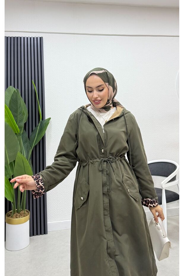 Lace-up Waist Trench Coat BRC1906 Khaki