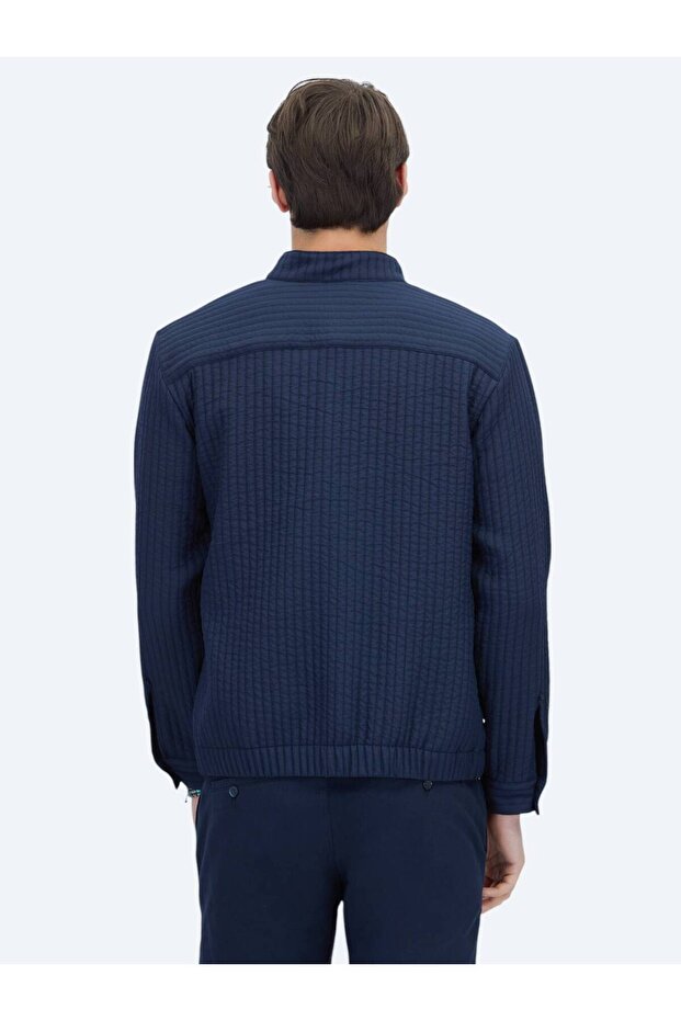 Lacivert Regular Fit Casual Dokuma Mont - 5