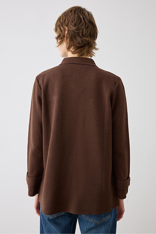 CELİNE ÇELİK ÖRME TRİKO HIRKA KAHVE - 5