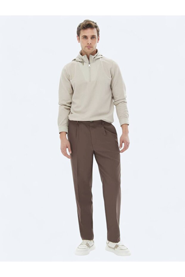 Bej Kapüşonlu Sweatshırt - 2