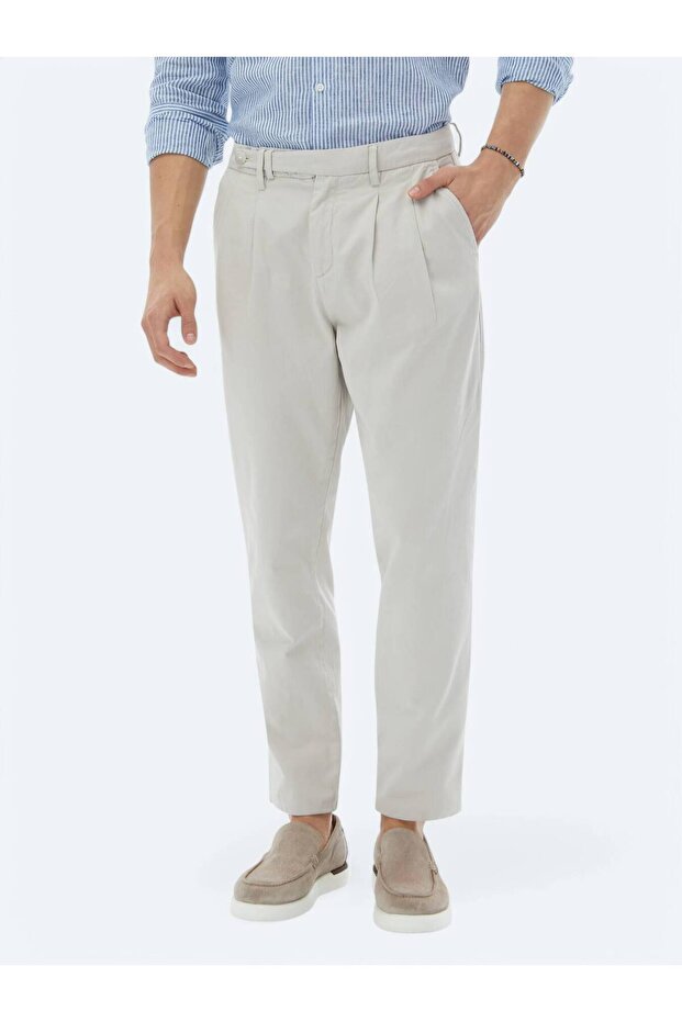 Taş Dokuma Carrot Fit Smart Casual %100 Pamuk Pantolon - 2