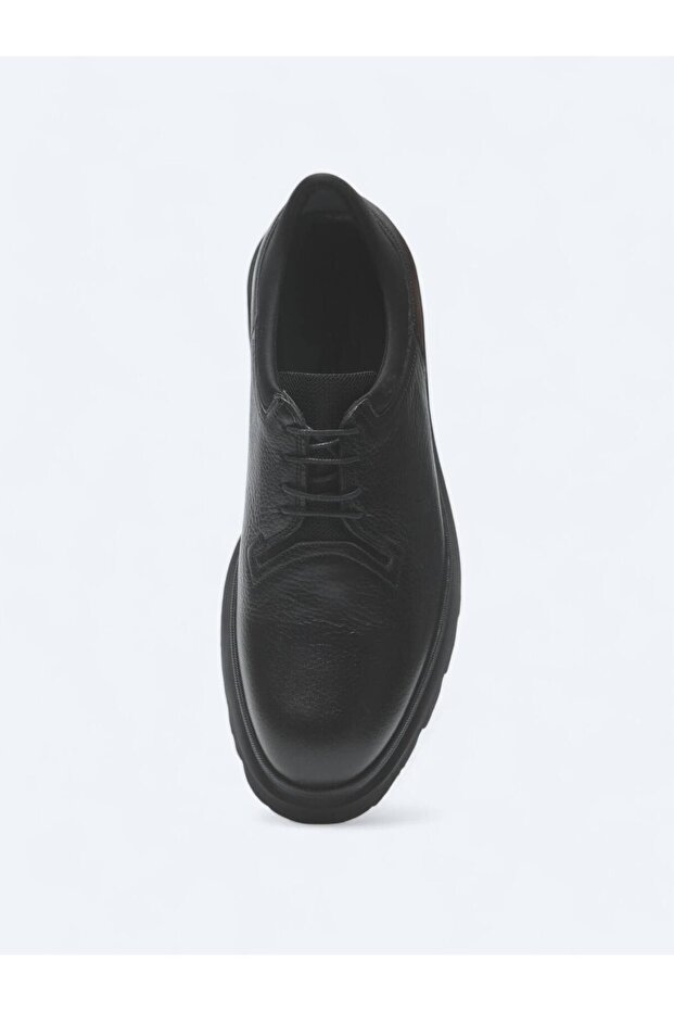 Siyah Deri Smart Casual Ayakkabı - 3
