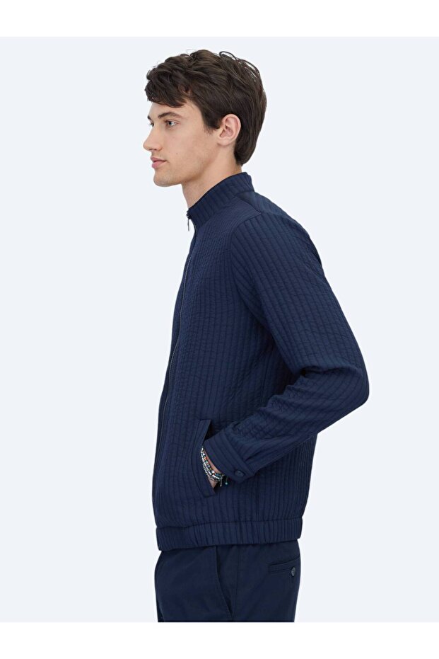 Lacivert Regular Fit Casual Dokuma Mont - 3