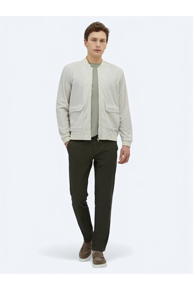 Bej Regular Fit Casual Örme Mont - 3