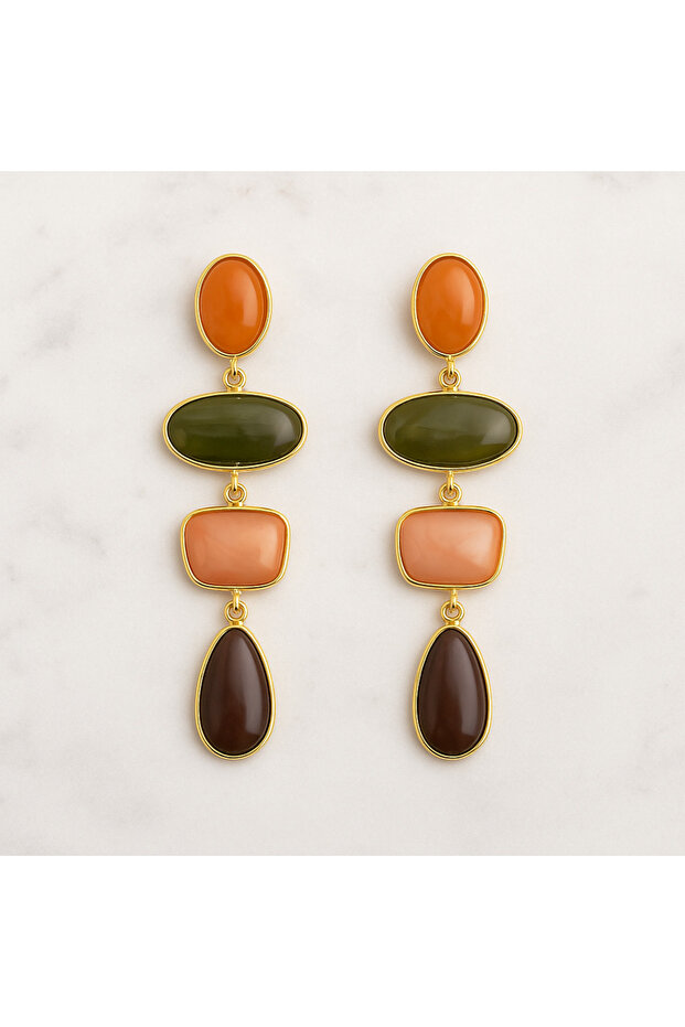 Steel Colored Earrings - 2