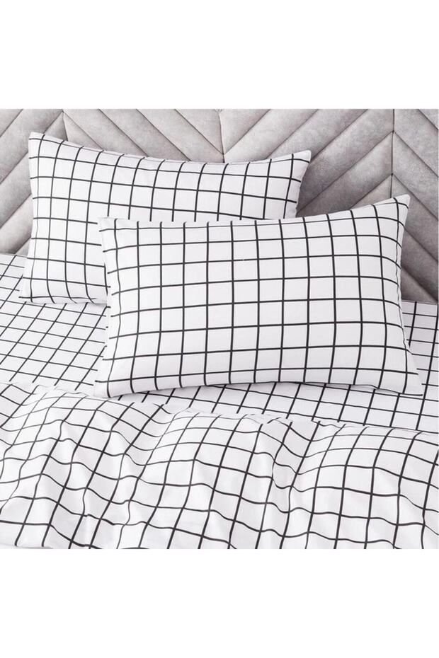 Double Fitted Sheet Set - Checkered - 3
