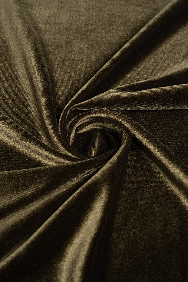 Velvet Khaki Color Knitted Fabric