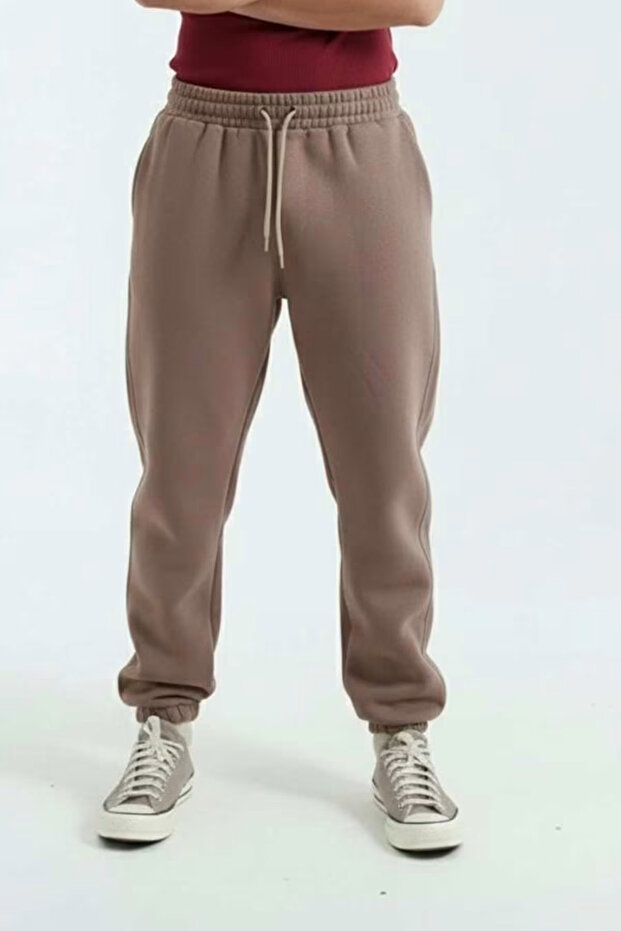 Leg Elastic 3 İPLİK Paça Lastikli Eşofman Altı Puf Yumuşacık (İçi Polarlı - Orijinal Kalıp) - 6