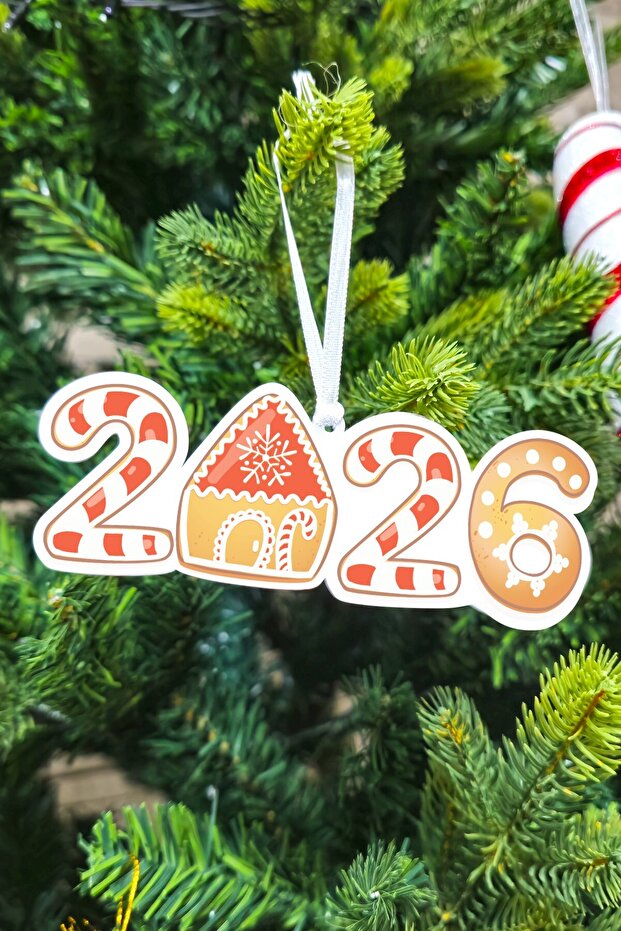 2027 New Year's Cookie House and Candy Cane Design Plexiglass Christmas Tree Ornament