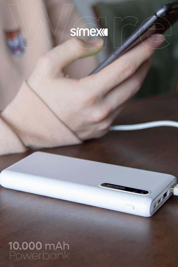 Ware 10.000 mAh Dijital Ekranlı Powerbank - Dual Şarj, Type-C & Micro USB, Hızlı Şarj Destekli - 4
