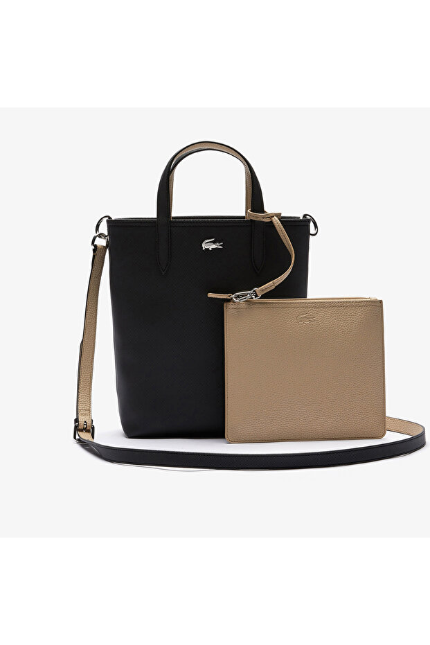 Anna Kadın Çift Taraflı Siyah Omuz Çantası - 3