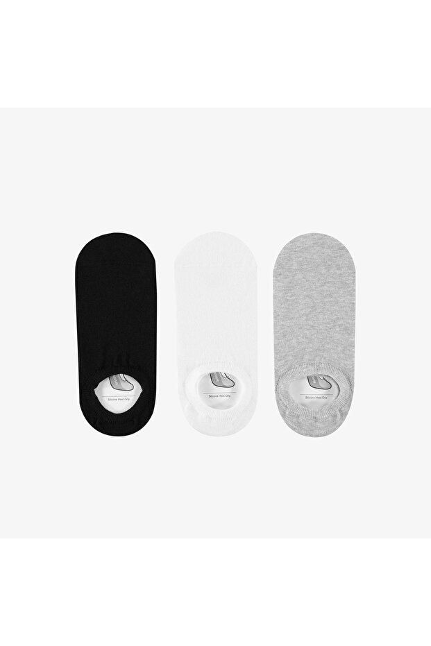 Unisex 3'lü Gri Çorap - 1