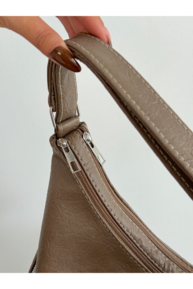 New Quality Soft Leather Simple and Stylish Multi-Section Large Size Backpack and Shoulder Bag - 6