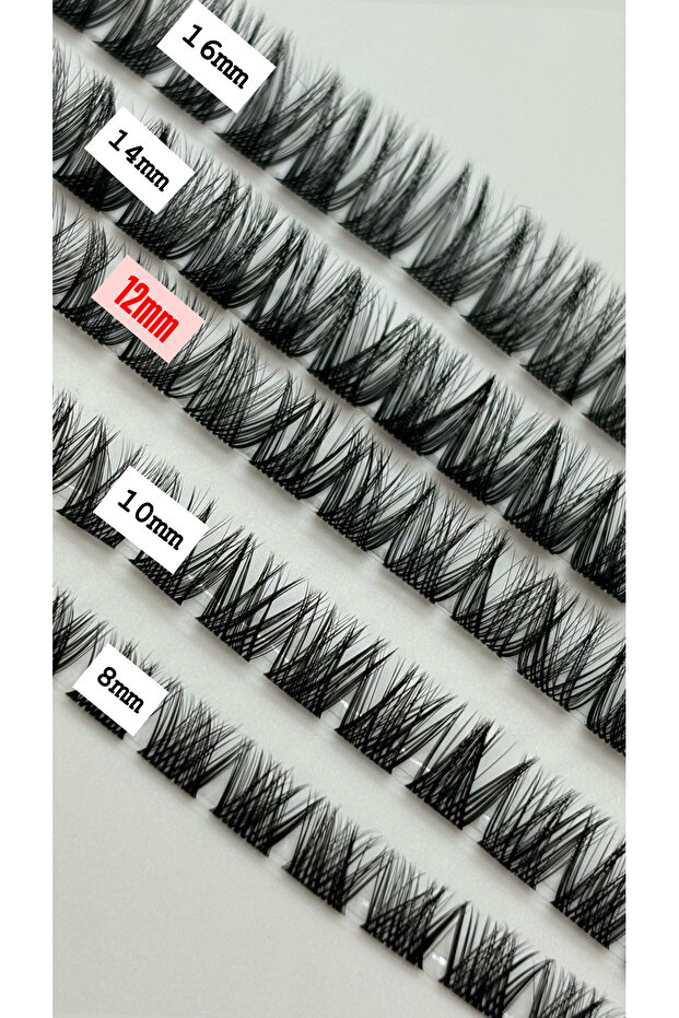 Ipli Kirpik ,volumlu Ekspres Kirpik ,12mm ,siyah ,hızlı Kirpik,takma Kirpik,5adet Ip - 3