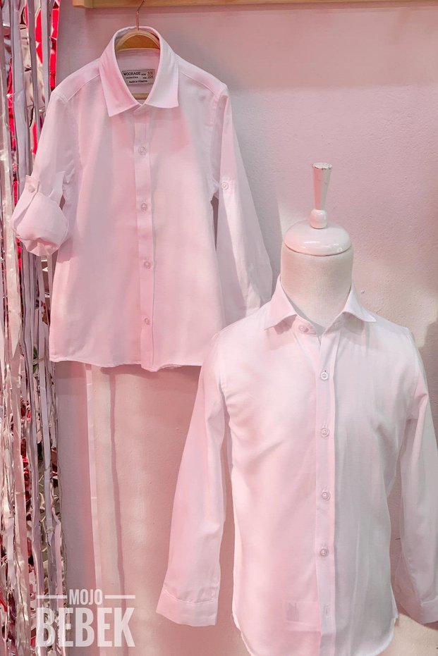 Male Child Button-Down Collar Shirt 4007 White