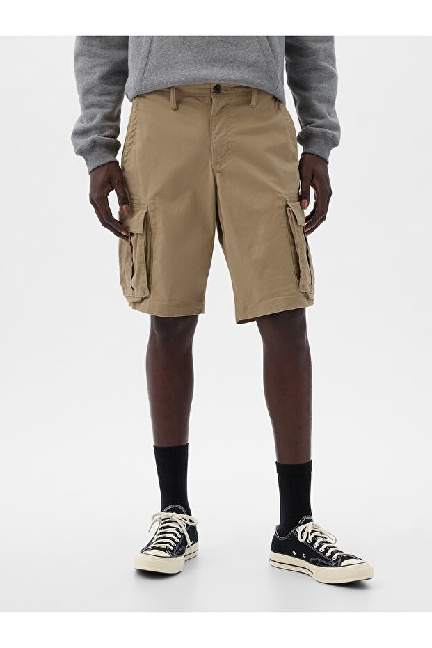 Erkek Kahverengi 11" Relaxed Kargo Şort - 6