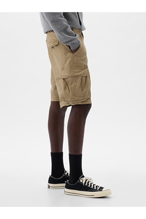 Erkek Kahverengi 11" Relaxed Kargo Şort - 5