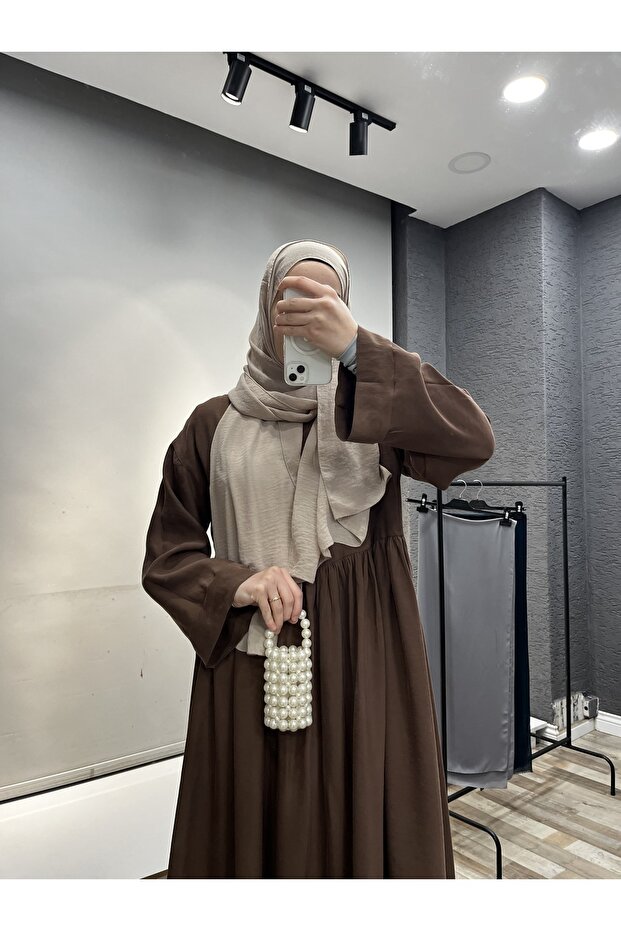 Modal Cupra Nazenin Daily Dress Ferace with Robe
