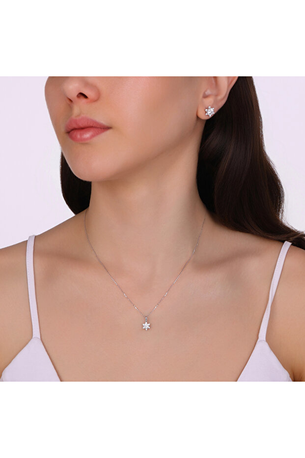 Altın Lotus Taşlı Kolye - 3