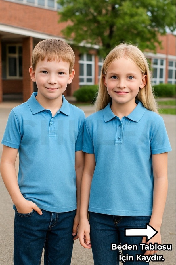 Children's School T-Shirt Polo Collar Unisex 1 Piece