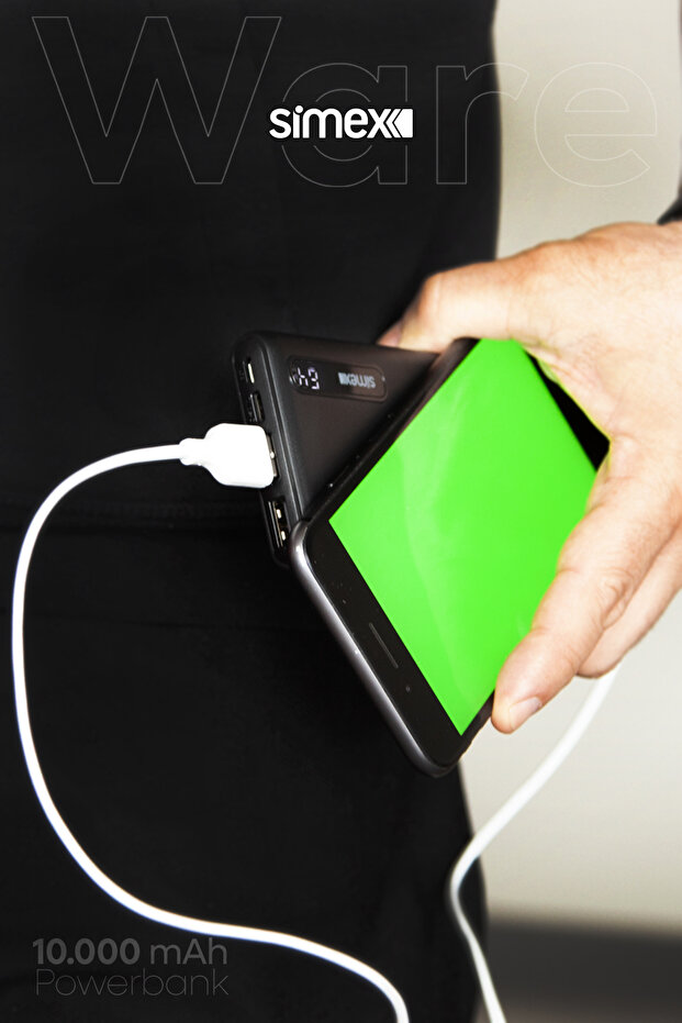 Ware 10.000 mAh Dijital Ekranlı Powerbank - Dual Şarj, Type-C & Micro USB, Hızlı Şarj Destekli - 3