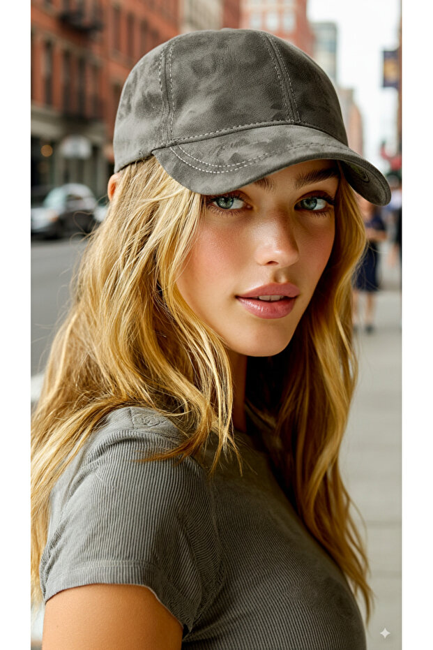 Premium Women's Genuine Leather Nubuck Hat