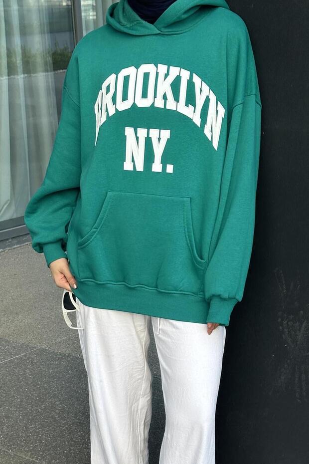 Brooklyn Printed Three Thread Sweat verde - 3