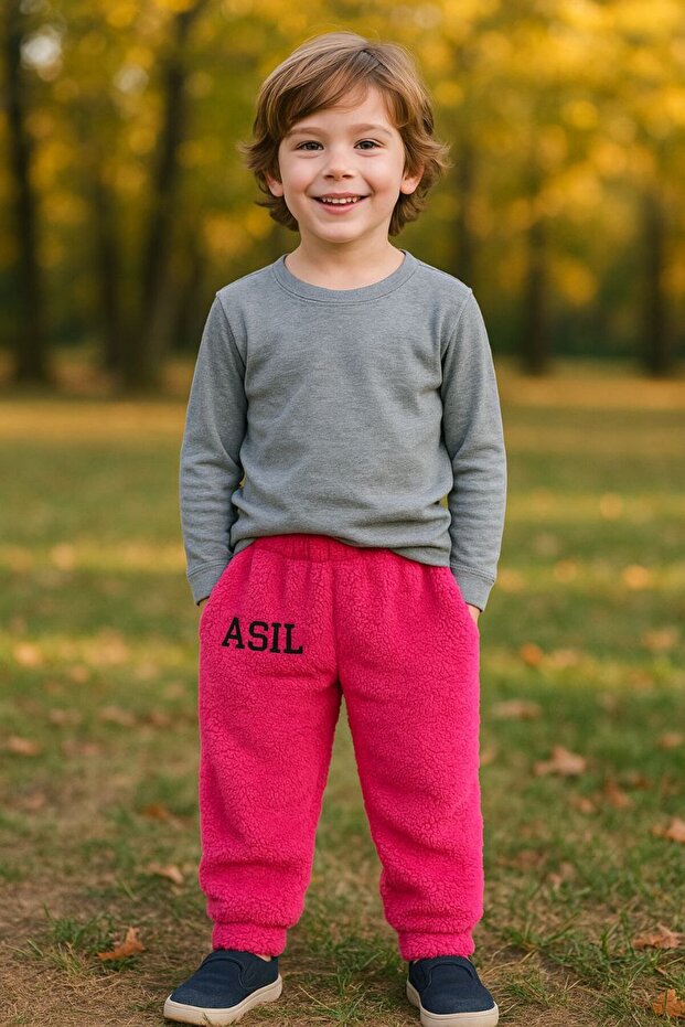 Asi̇l Trend Plush Welsoft Unisex Children's Pants 3-4/4-5/5-6/6-7/8-9 Years