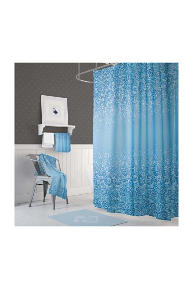 Bathroom Curtain 2X120X200 Double Wing Shower Curtain with Ring Gift Shower Cabin Curtain 6303