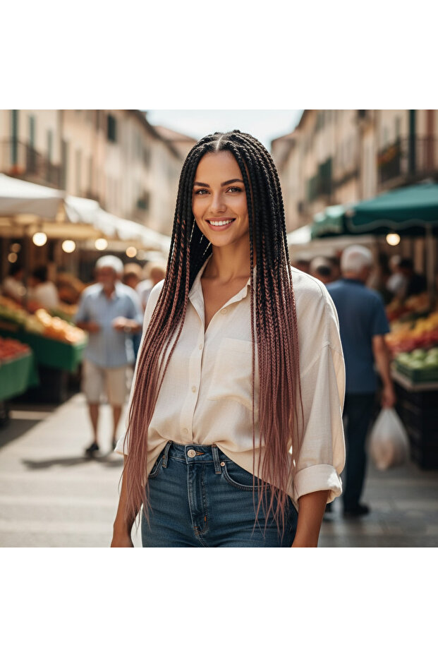 Sen Ombreli for African Braids and Rasta / Black / Dusty Rose