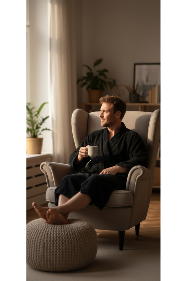 SOFT KİMONO YAKA BORNOZ - 1