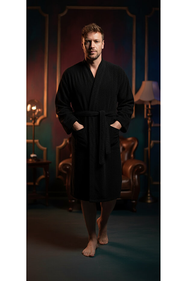 SOFT KİMONO YAKA BORNOZ - 3