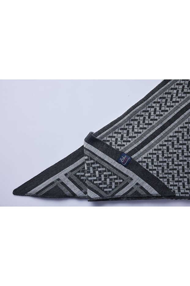 Desenli Üçgen Triko Şal - 6