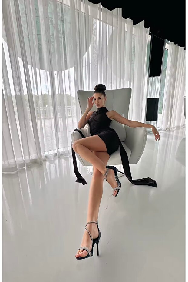 Lüks Designer  Mini Abiye Mezuniyet After Parti Gece Elbisesi - 8