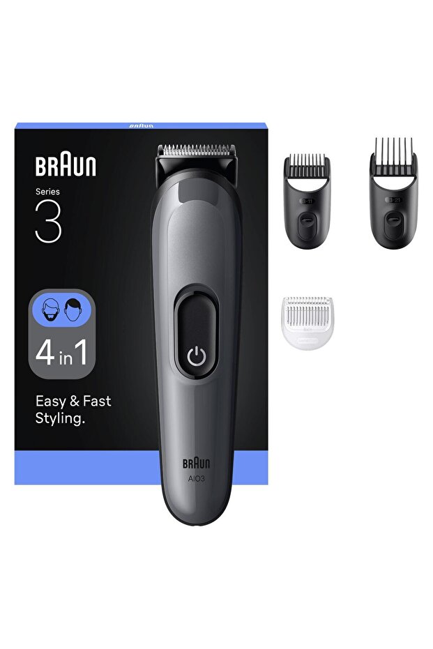 Braun Hepsi Bir Arada Series 3, 4’ü 1 arada Tıraş Kiti, Keskin Bıçak, 14 Uzunluk, AIO3500