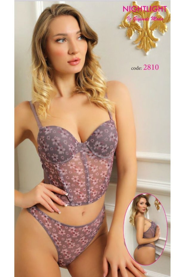 Set bustieră cu modele florale