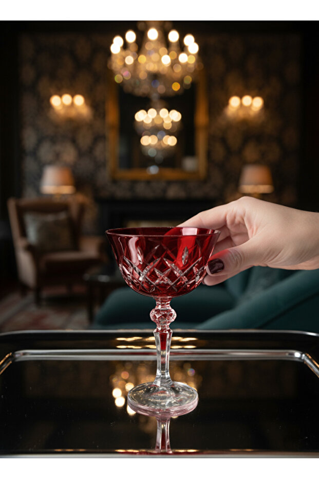 Kristal bohemia renkli ayaklı Dekoru kare 1 Adet - 1