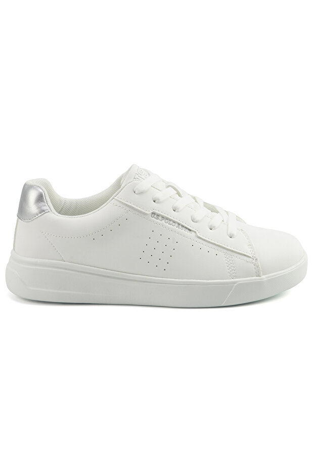 Women's White Low-Top Sneakers - Lightweight with White Sole, Comfortable Casual Shoes