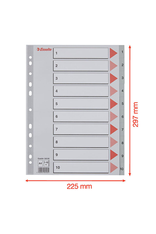 A4 index numbered 1-10 - 2
