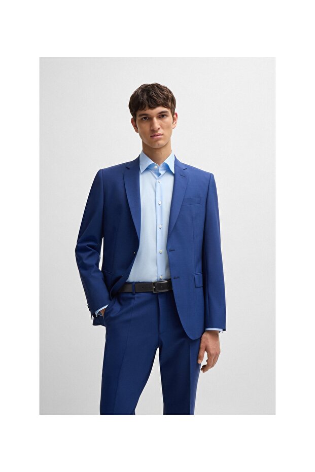 Gunmetal donanımlı bitkisel tabaklanmış deri kemer - 2