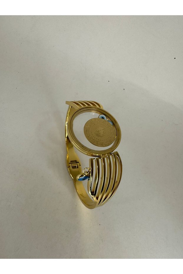 Stainless Steel Quarter Bracelet, Gold Plated Bangle Bracelet, Quarter Bracelet, Quarter