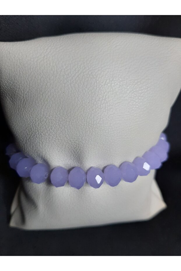 Pastel Lilac Color Shiny Crystal Glass Beads Bracelet