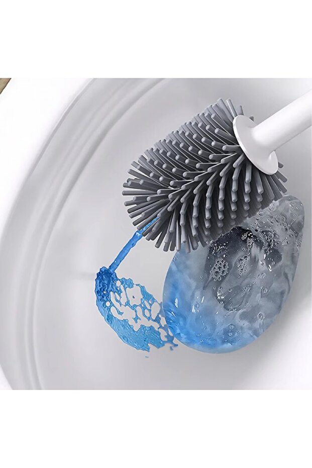 Deterjan Hazneli Silikon Tuvalet Fırçası,Bas Kullan Tuvalet Fırçası - 3