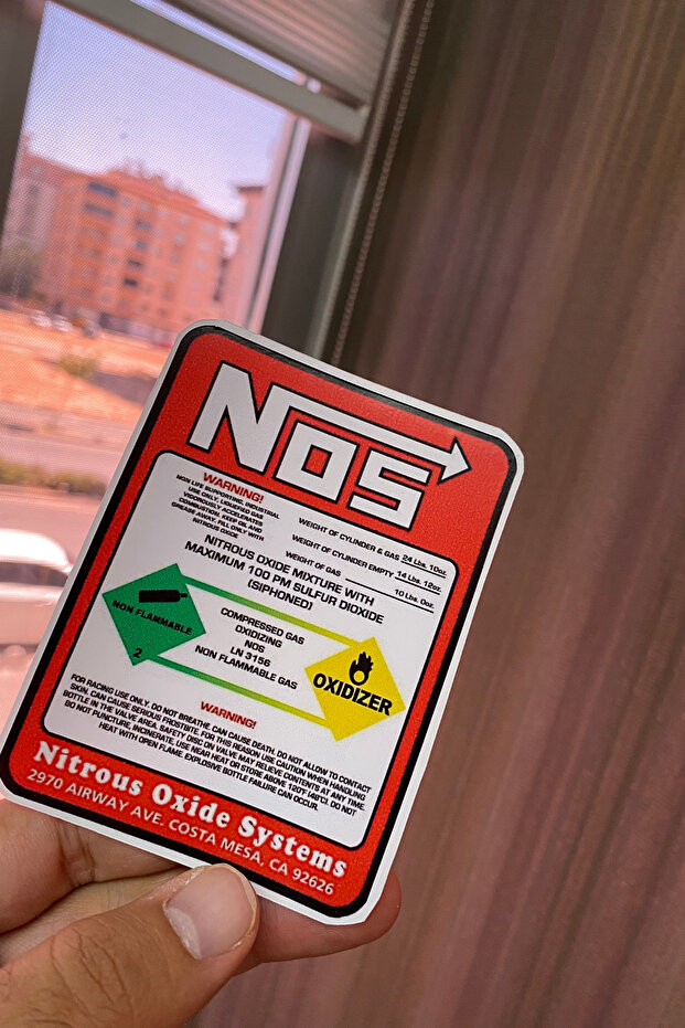 Nos Tube Sticker Label (10Cmx7.5Cm) for Motor-Car-Helmet