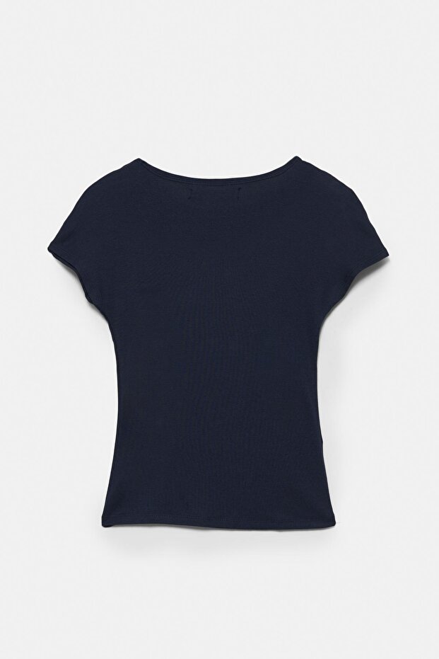 Dar Kesim Kısa Kollu Tişört - 7